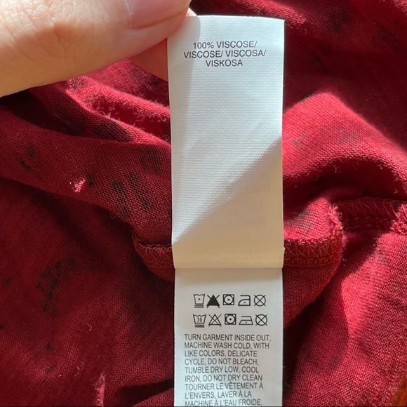 NWT Lucky Brand Burnt Orange Ikat Print Long Sleeve Top, size S - Picture 7 of 14